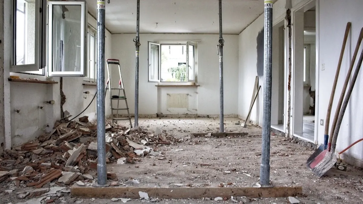 Structural work under way on a London refurbishment